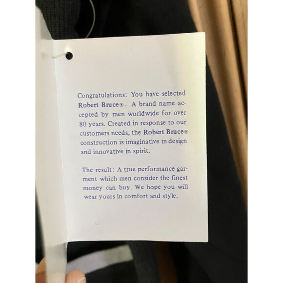 Robert Bruce Mens Vintage 90s Deadstock Embroidered Cardigan Large Black AN NWT - Picture 5 of 10